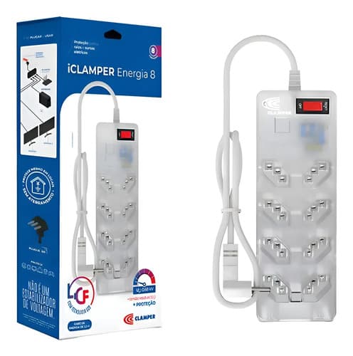 FILTRO DE LINHA C/DPS 8 TOMADAS TRANSP. BR1449111