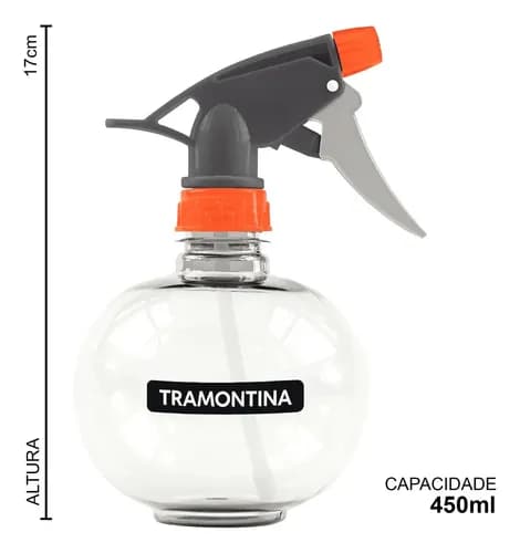 Pulverizador Borrifador Manual Pressão 450ml Tramontina Cor Transparente